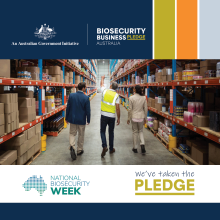 National Biosecurity Week 2026 - Social Media tile for Biosecurity Business Pledge Australia members